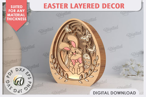 3D Easter Decor Laser Cut. Easter Egg. Spring Decor SVG SVG Evgenyia Guschina 