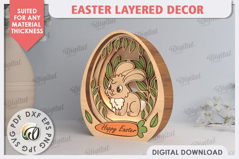 3D Easter Decor Laser Cut. Easter Egg. Spring Decor SVG SVG Evgenyia Guschina 
