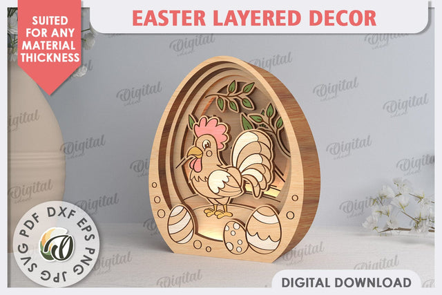 3D Easter Decor Laser Cut. Easter Egg. Spring Decor SVG SVG Evgenyia Guschina 