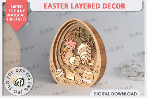 3D Easter Decor Laser Cut. Easter Egg. Spring Decor SVG SVG Evgenyia Guschina 