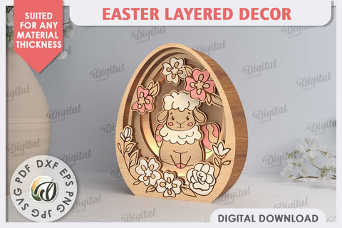 3D Easter Decor Laser Cut. Easter Egg. Spring Decor SVG SVG Evgenyia Guschina 
