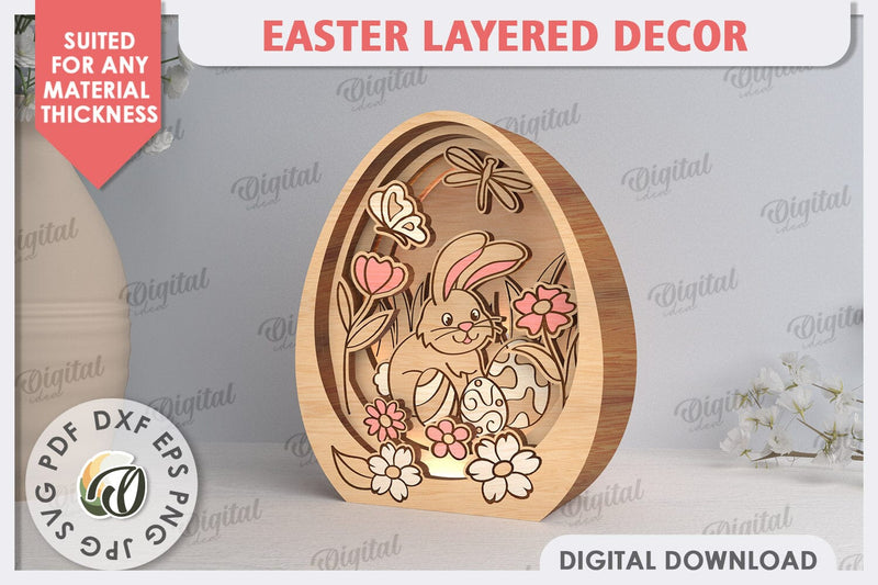 3D Easter Decor Laser Cut. Easter Egg. Spring Decor SVG SVG Evgenyia Guschina 