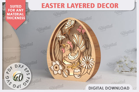 3D Easter Decor Laser Cut. Easter Egg. Spring Decor SVG SVG Evgenyia Guschina 