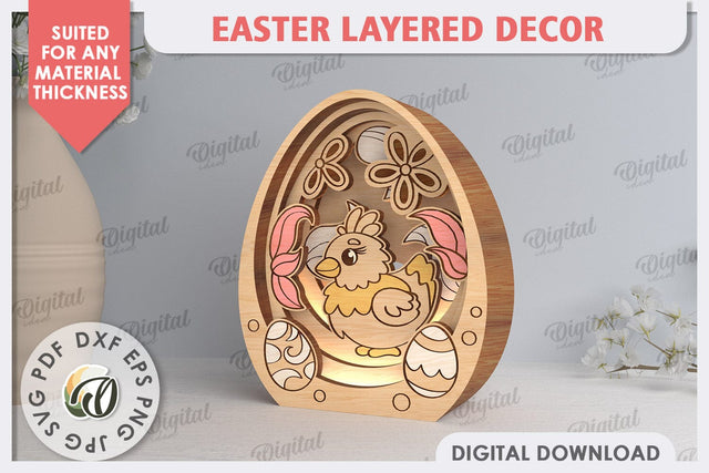 3D Easter Decor Laser Cut. Easter Egg. Spring Decor SVG SVG Evgenyia Guschina 