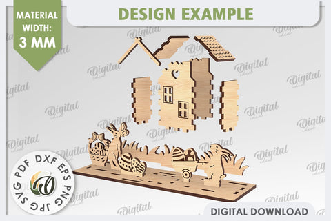 3D Easter Decor Laser Cut. Easter Stand. 3D Spring Decor SVG SVG Evgenyia Guschina 
