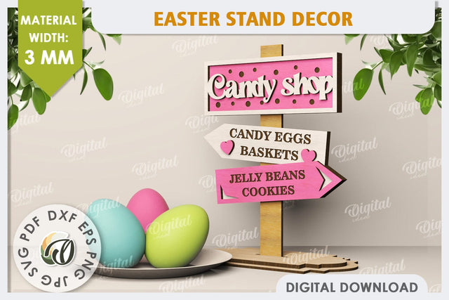 3D Easter Decor Laser Cut. Easter Stand. Easter Sign SVG SVG Evgenyia Guschina 