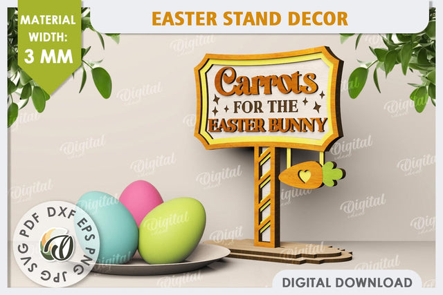 3D Easter Decor Laser Cut. Easter Stand. Easter Sign SVG SVG Evgenyia Guschina 