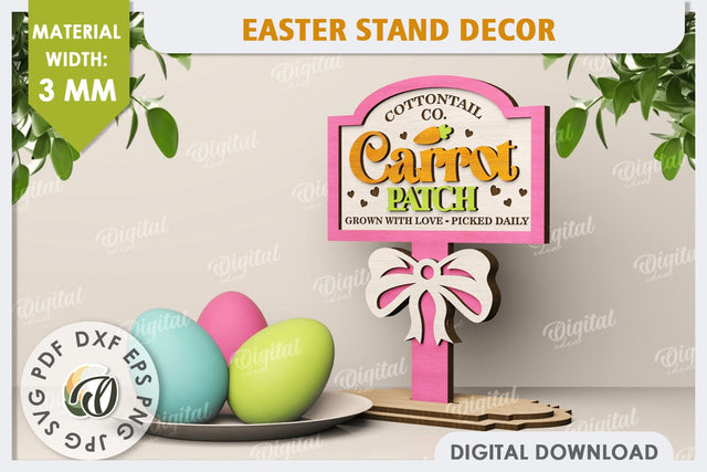 3D Easter Decor Laser Cut. Easter Stand. Easter Sign SVG SVG Evgenyia Guschina 