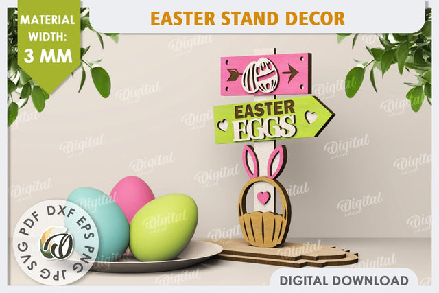 3D Easter Decor Laser Cut. Easter Stand. Easter Sign SVG SVG Evgenyia Guschina 