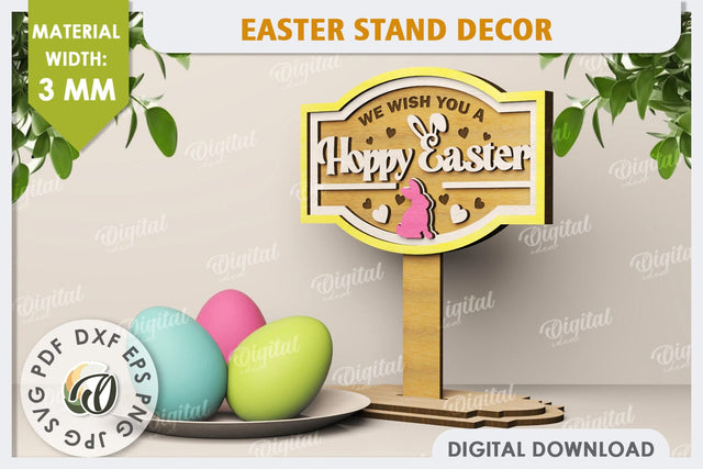 3D Easter Decor Laser Cut. Easter Stand. Easter Sign SVG SVG Evgenyia Guschina 