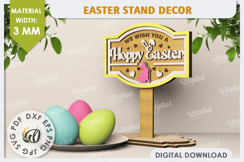 3D Easter Decor Laser Cut. Easter Stand. Easter Sign SVG SVG Evgenyia Guschina 