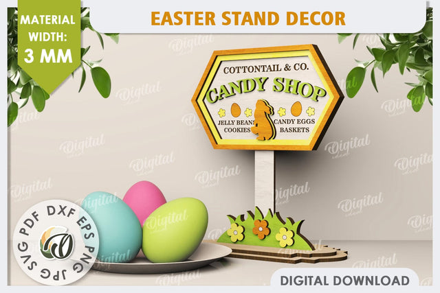 3D Easter Decor Laser Cut. Easter Stand. Easter Sign SVG SVG Evgenyia Guschina 