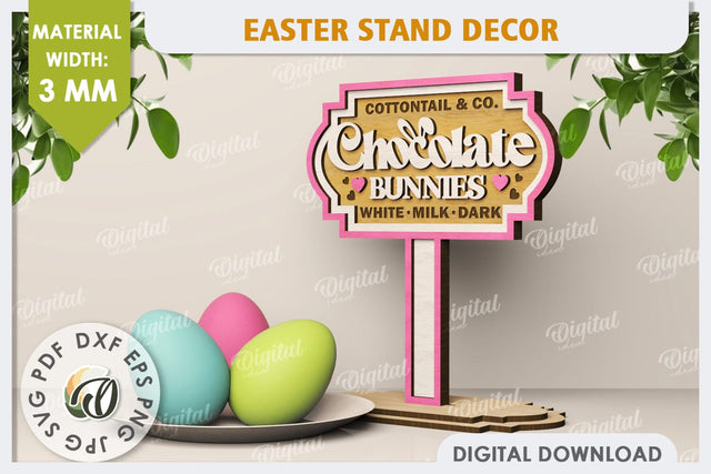 3D Easter Decor Laser Cut. Easter Stand. Easter Sign SVG SVG Evgenyia Guschina 