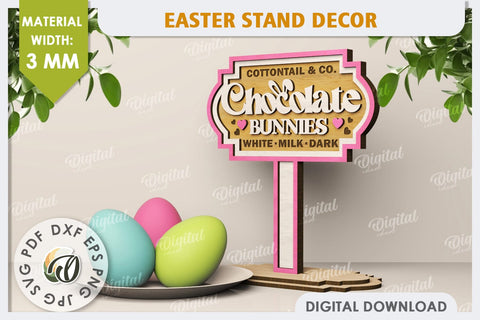 3D Easter Decor Laser Cut. Easter Stand. Easter Sign SVG SVG Evgenyia Guschina 