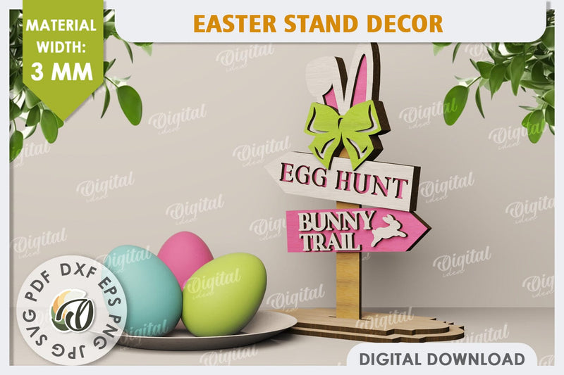 3D Easter Decor Laser Cut. Easter Stand. Easter Sign SVG - So Fontsy