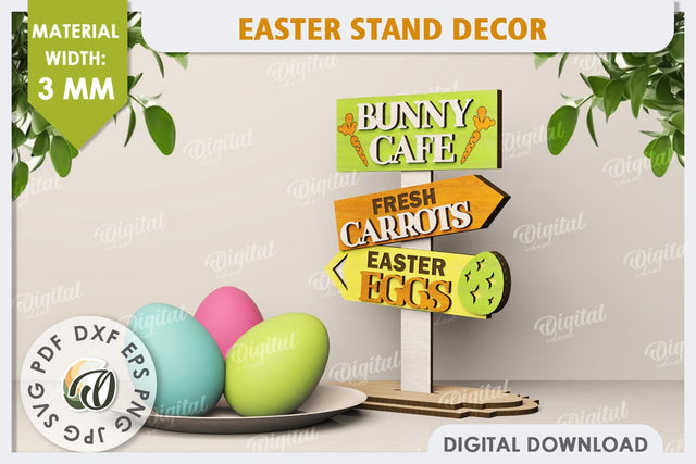 3D Easter Decor Laser Cut. Easter Stand. Easter Sign SVG SVG Evgenyia Guschina 