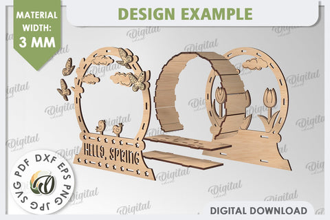 3D Easter Decor Laser Cut. Easter Stand. Spring Decor SVG SVG Evgenyia Guschina 