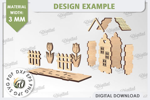 3D Easter Decor Laser Cut. Easter Stand. Spring Decor SVG SVG Evgenyia Guschina 