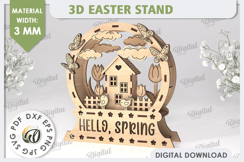 3D Easter Decor Laser Cut. Easter Stand. Spring Decor SVG SVG Evgenyia Guschina 