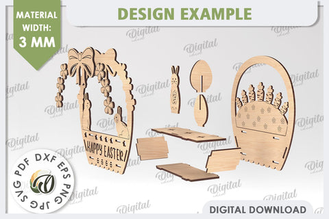 3D Easter Decor Laser Cut. Easter Stand. Spring Desigs SVG SVG Evgenyia Guschina 