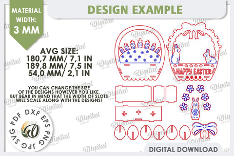 3D Easter Decor LaserCut Bundle. Easter Stand. Spring Designs SVG Evgenyia Guschina 