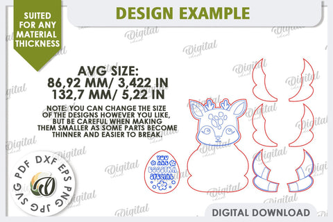 3D Easter Deer Laser Cut. Easter Decor. Cute Easter SVG SVG Evgenyia Guschina 