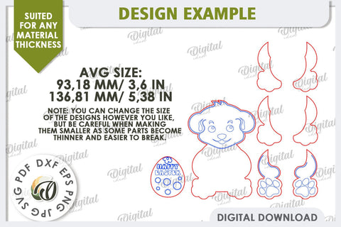 3D Easter Dog Laser Cut. Easter Decor. Cute Easter SVG SVG Evgenyia Guschina 
