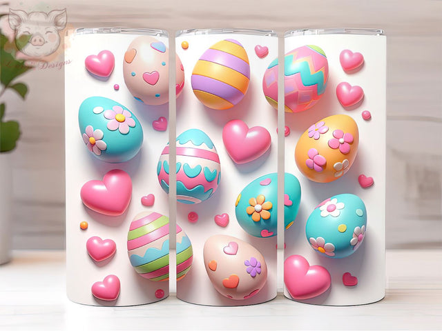 3D Easter Egg 20oz Tumbler Png, Sublimation Design, Happy Easter Tumbler Png, Digital Download PNG Sublimation Lara' s Designs 