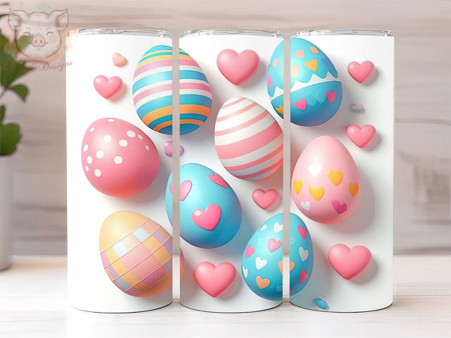 3D Easter Egg 20oz Tumbler Png, Sublimation Design, Happy Easter Tumbler Png, Digital Download PNG Sublimation Lara' s Designs 