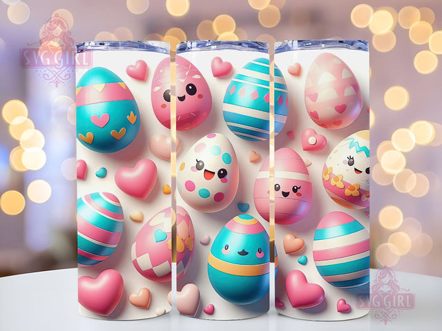 3D Easter Egg 20oz Tumbler Wrap Sublimation Design, Straight Tapered Tumbler Wrap, Happy Easter Tumbler Png, Instant Digital Download Sublimation SvggirlplusArt 