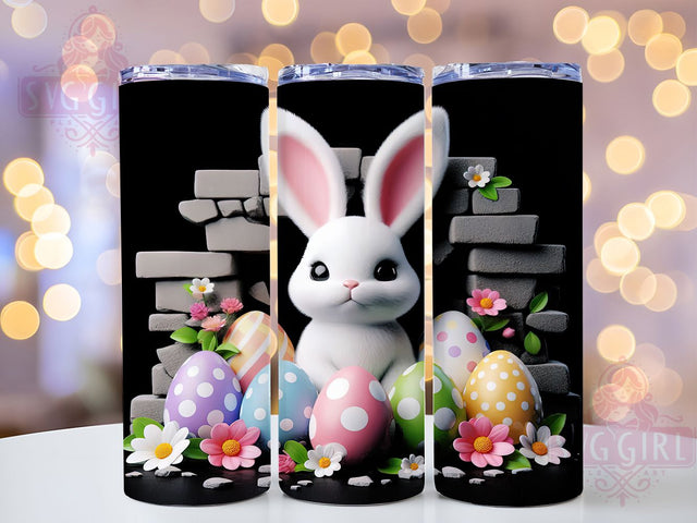3D Easter Egg Bunny Tumbler, Bunny Hole Tumbler, Stylish 20oz Wrap, Sublimation Design, Trendy Gift Idea, Easter Wall Wrap, Bunny Egg Tumbler Sublimation SvggirlplusArt 