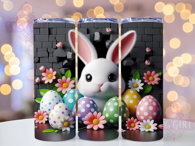 3D Easter Egg Bunny Tumbler, Bunny Hole Tumbler, Stylish 20oz Wrap, Sublimation Design, Trendy Gift Idea, Easter Wall Wrap, Bunny Egg Tumbler Sublimation SvggirlplusArt 