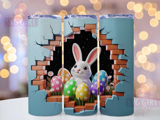 3D Easter Egg Bunny Tumbler, Bunny Hole Tumbler, Stylish 20oz Wrap, Sublimation Design, Trendy Gift Idea, Easter Wall Wrap, Bunny Egg Tumbler Sublimation SvggirlplusArt 