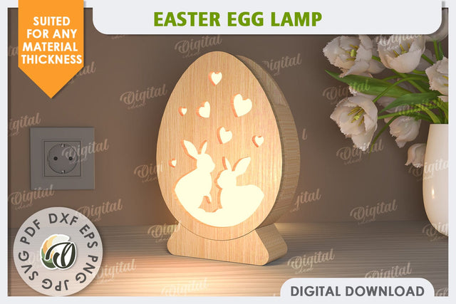 3D Easter Egg Lamp Laser Cut. Led Nightlight. Home Decor SVG SVG Evgenyia Guschina 