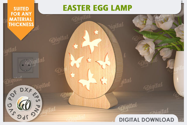 3D Easter Egg Lamp Laser Cut. Led Nightlight. Home Decor SVG SVG Evgenyia Guschina 