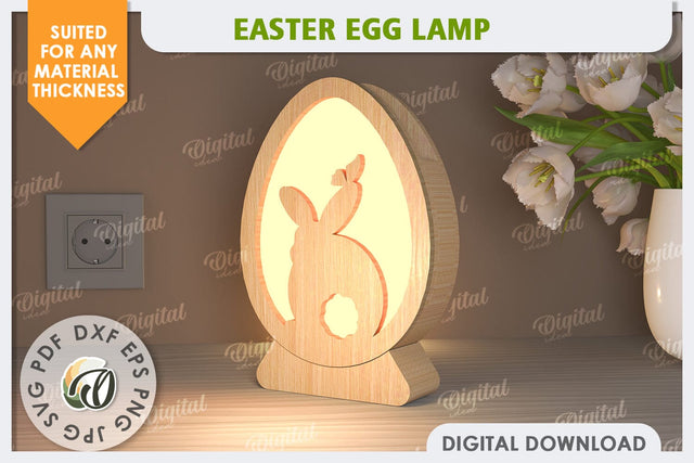 3D Easter Egg Lamp Laser Cut. Led Nightlight. Home Decor SVG SVG Evgenyia Guschina 