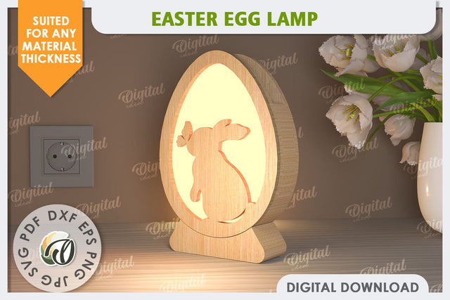 3D Easter Egg Lamp Laser Cut. Led Nightlight. Home Decor SVG SVG Evgenyia Guschina 
