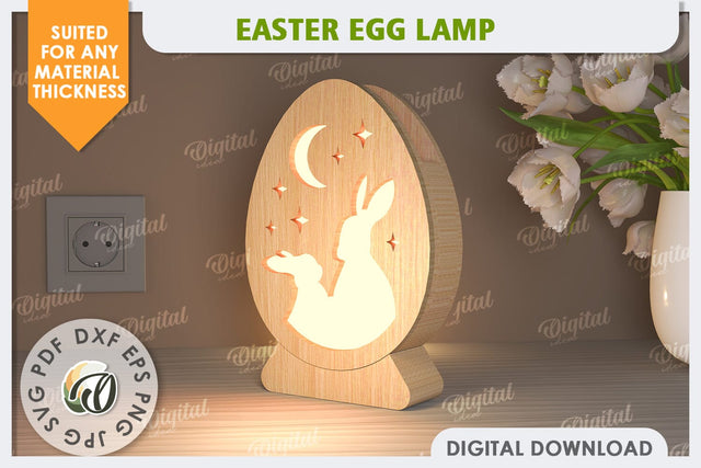 3D Easter Egg Lamp Laser Cut. Led Nightlight. Home Decor SVG SVG Evgenyia Guschina 