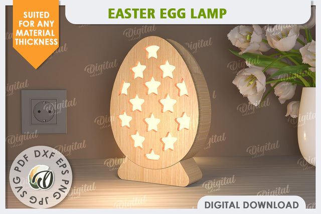 3D Easter Egg Lamp Laser Cut. Led Nightlight. Home Decor SVG SVG Evgenyia Guschina 
