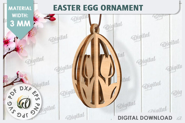 3D Easter Egg Laser Cut. Easter Egg Ornament SVG SVG Evgenyia Guschina 