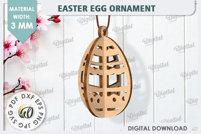 3D Easter Egg Laser Cut. Easter Egg Ornament SVG SVG Evgenyia Guschina 
