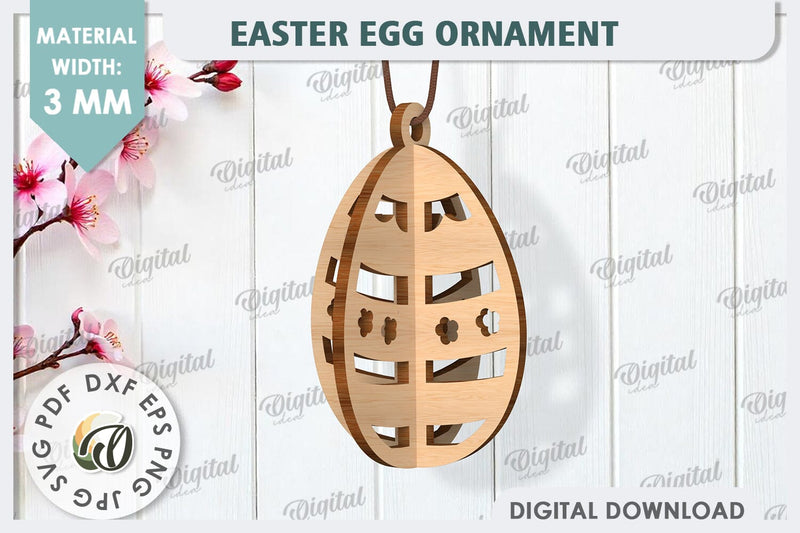 3D Easter Egg Laser Cut. Easter Egg Ornament SVG SVG Evgenyia Guschina 