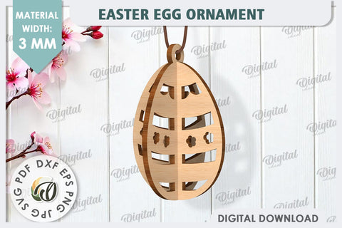 3D Easter Egg Laser Cut. Easter Egg Ornament SVG SVG Evgenyia Guschina 