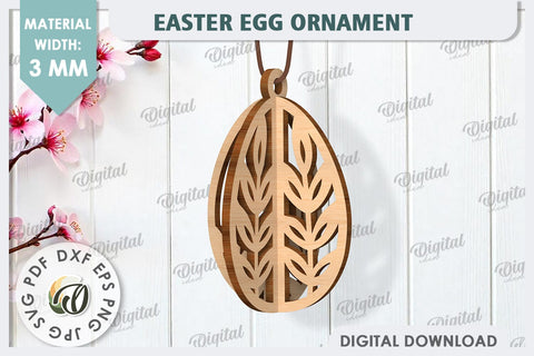 3D Easter Egg Laser Cut. Easter Egg Ornament SVG SVG Evgenyia Guschina 