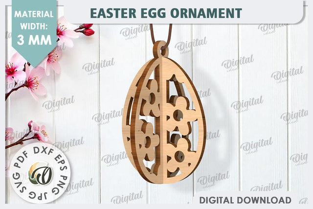 3D Easter Egg Laser Cut. Easter Egg Ornament SVG SVG Evgenyia Guschina 