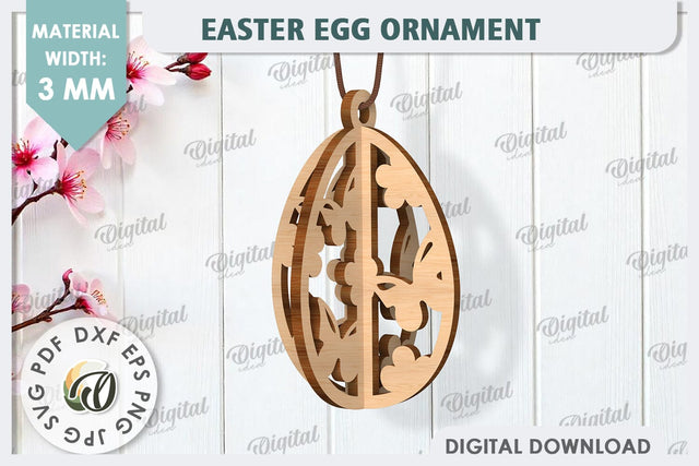 3D Easter Egg Laser Cut. Easter Egg Ornament SVG SVG Evgenyia Guschina 