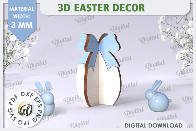 3D Easter Egg Laser Cut. Home Decor. Cute Easter SVG SVG Evgenyia Guschina 
