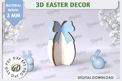 3D Easter Egg Laser Cut. Home Decor. Cute Easter SVG SVG Evgenyia Guschina 