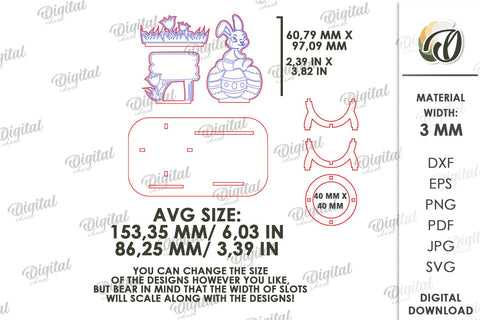 3D Easter Egg Stand Laser Cut. Egg Holder. Easter Decor SVG SVG Evgenyia Guschina 
