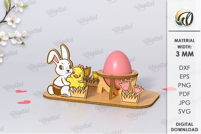 3D Easter Egg Stand Laser Cut. Egg Holder. Easter Decor SVG SVG Evgenyia Guschina 